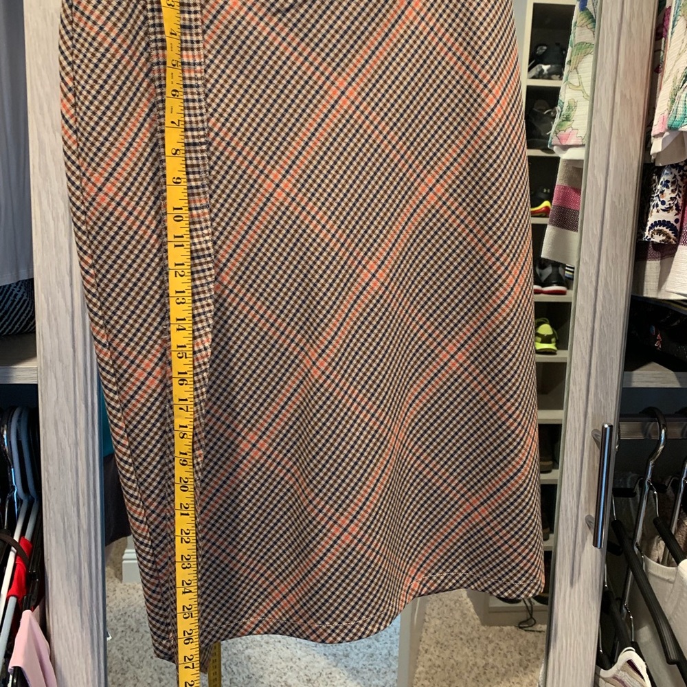 Tan brown blue and orange skirt